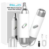 ELZO Nose Hair Trimmer for Women Men, 2 in 1 Rechargeable Flawless Facial Hair Removal & Nose Ear Hair Trimmer, Portable Face Hair Removal Shaver for Chin Upper Lip Peach Fuzz Ideal for Travel Use