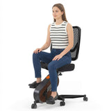 HitGo Ergonomic Office Chair with Exercise Bike, 330LBS Under-Desk Bike with 9-Level Height-Adjustable Seat, 8-Level Resistance, Rolling Wheels, Quiet Fitness for Home Office (Black)