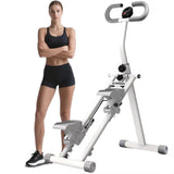 Stair Stepper for Home Gym, Foldable Vertical Climber Workout Machine, Full Body Cardio Machine with Adjustable Handles, LCD Monitor (White)