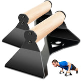 Rolitwils Parallettes Push Up Handles - Heavy Duty Steel Frame with Ergonomic Beech Wood Grips, Calisthenics Equipment (250kg Capacity)