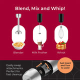 Blender Handheld - 8 Speed Stainless Steel Electric Hand Blender, 3 in 1 Emulsion Blender Handheld Mueller