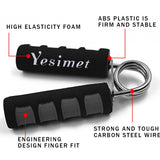 Yesimet 2 Pack Hand Grip Strengthener Set, Forearm Exerciser, Finger Gripper, Grip Strength Trainer,Hand Grip- Soft Foam Hand Exerciser for Quickly Increasing Wrist Forearm and Hand Grips (Black) YESIMET