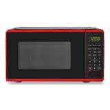 Mainstays 0.7 Cu ft Compact Countertop Microwave Oven, Black (red)
