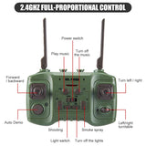 Hitish RC Tank - 2.4Ghz Remote Control Army Tank Toys with Auto Demo Sound Light Smoke - 13 Channel Military Vehicles Model Gift for Kids Adults Boys Age 6-8 9-12, Army Green