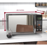 Emerson MWG1191SB 1.1 Cu. Ft. Microwave with Built-In Grill Function, 1100W Power, Stainless Steel, LED Timer Display, 11 Power Levels, 9 Preset Cooking Options, Removable Glass Turntable, Child Lock