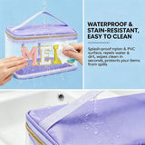 DegoCython Medicine travel bag, Waterproof Nylon PVC, Embroidered Mesh Compartment, Anti-Splash Clean Surface, clear travel bags for toiletries, Portable Med Medicine Holder, For Women Daily.
