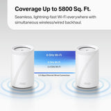 TP-Link Deco 7 Pro BE63 Tri-Band WiFi 7 BE10000 Whole Home Mesh System- 6-Stream 10 Gbps, 4x2.5G Ports Wired Backhaul, 4X Smart Internal Antennas, VPN, HomeShield (2-Pack)