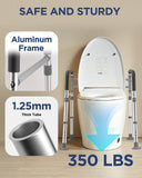 Toilet Safety Rails for Seniors, Adjustable & Foldable Toilet Frame for Elderly and Disabled, Handicap Toilet Handles Fits Any Toilet (350 lb)