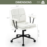 422 Modern Linen Office Chair with Removable Padded Armrests, Premium Double Cushion