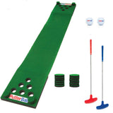 PutterBall Original Golf Putting Game Set – Backyard 12 ft Putting Green Pong Style Golf Mat with 2 Putters, 2 Balls & Hole Covers (Putterball Original)