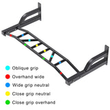 SELEWARE 48'' Multi-grip Pull Up Bar Wall Mount Heavy Duty Chin Up Bar with Hangers for Heavy Bag Home Gym Strength Workout Straps Support 500 lbs SELEWARE