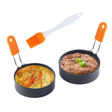 Highly Rated Large Egg Ring 3.5 Inches 2 PCS - Egg Rings for Frying with Oil Brush, Fried Egg Mold Egg Mcmuffins Makers Round Egg Circles