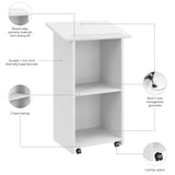 Bush Business Furniture Podium Lectern, 48 inch Tall, Professional-Grade Mobile Presentation Stand Up with Shelves