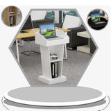 Wooden Podium for Office 2 Tier Speaker Stand Simple and Elegant Design Durable Public Speaking Lectern Adjustable Height Presentation Pulpit