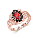 Oseew 2027 High School Senior Class Ring for Women (Rose Gold)
