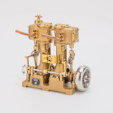 MechPuConToy Engine Model Kit That Works, RW-L2 Mini Inline Double Cylinder Reciprocating Steam Engine Model for 70-130cm Steamships (Boiler Not Included)