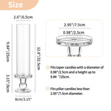 NUPTIO Hurricane Candle Holder for Centerpiece: Set of 6 Glass Candlestick Taper Holders with Open Ended Cover - Tapered Candle Stick Stand for Thanksgiving Christmas Fireplace Dining Table Decor