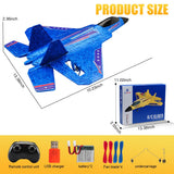 Fremego RC Airplane F22 Fighter Jet for Kids & Adults 2.4GHz Remote Control with Gyro Stabilization, LED Lights, Crash Resistant EPP Foam, Perfect Beginner Gift(Blue)