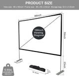 Outdoor Projector Screen with Stand 100 Inch: Portable Projection Screen for Outside Theater Home Backyard Movies SKERELL