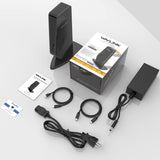 USB 3.0 and USB-C Universal Laptop Docking Station with 65W, Dual Monitor Docking Station for Windows or Mac