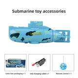 Tsiodot Mini RC Submarine Waterproof Remote Control Boat Underwater Diving Fish Tank Toy for Kids Birthday Gift（Blue）