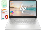 HP 14" Business Laptop Computer with 1-Year Office 365, Intel Quad-Core N150 Processor, 4GB RAM 640GB Storage (128GB UFS+512GB SD Card), Windows 11 Home, PLUSERA Earphones, Natural Silver
