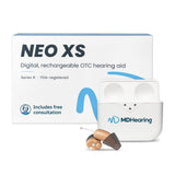 MDHearing NEO XS OTC In Ear Hearing Aids for Seniors with Noise Cancelling