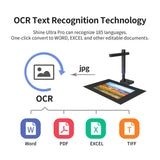 Book Scanner, 24MP Document Scanner, Portable USB Document Camera, Scan Max A3 Format W/Adjustable Height