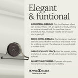 Howard Miller Seeley Mantel Clock - Antique Tabletop Clock with Quartz Movement, Bent Iron Frame, Industrial Style, Battery-Operated Shelf Accent - Ideal Home, Fireplace, Office or Living Room Decor