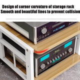 Heavy-Duty AV Stand with Movable Storage Cart, Adjustable HiFi Rack for Living Room, Gaming Room & Music Studio - 2-Tier Steel Cabinet, Modern Black Finish