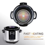 prepAmeal 9-in-1 Electric Pressure Cooker 6QT Multi-Functional Programmable Non-Stick Pot, Slow Cooker, Rice, Steamer, Sauté, Yogurt Maker, Warmer, 6 Quart