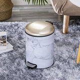 8L Black White Bedroom Marble Trash Can Kitchen Cute Bathroom
