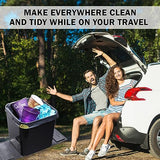 HAUSSIMPLE Car Trash Can – Leakproof 1.4 Gallon Compact Garbage Bin with Stability Flap & Anti-Slip Base (Black, Large)