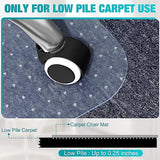 46" x 96" Transparent Desk Mat for Low Pile Carpeted Floors, Smooth Glide Computer Desk Chair Mat for Home