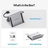 Pro Docking Station Dual Monitor 4K@60Hz for MacBook Pro/Air M3 Pro/M4/M5, PULWTOP USB C Docking Station Stand Laptop Dock with 2 HDMI, PD