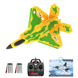 XMFHANG RC Plane 4 Channel, F22 Remote Control Airplane, 2.4GHZ RC Jet Fighter with 6-Axis Gyro Stabilizer, 3D/6G Mode, 2 Batteries, RC Fighter Aircraft Plane for Adults Beginners