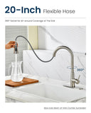 APPASO Touchless Kitchen Faucet with Soap Dispenser Brushed Nickel, Side Motion Sensor Lead-Free Faucet, Single Hanle 3-Mode Hands-Free Faucet for Kitchen Sink (cUPC-Certified Parts)