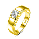 Oseew Gold Moissanite Engagement Rings for Men Men Round Cut Moissanite Rings mens moissanite band ring For Husband Father Anniversary