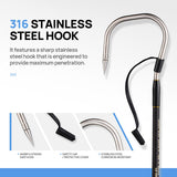 TRHUNTER Carbon Fiber Fishing Gaff Saltwater Fish Gaff with S316 Stainless Steel Fishing Hook (Blue Gaff - 4'8'' - 4'' Hook)