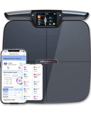 Witcaremed Smart Scale for Body Weight with BMI, Body Fat, Muscle Mass, 8 Electrode High Precision Bathroom Scale, Scale with App, 56 Body Composition Measurement (Black)