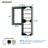 MODCART Modular Closet System, 67" Wide Closet Organizer System with Towers and Hanging, Wood Closet Tower Storage for Walk In Closets, Wall Mounted Wardrobe Organizer Kit System, Bedroom, Black