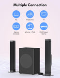 Puxinat 2 in 1 Separable Sound Bar for Smart TV with Subwoofer, Bluetooth 5.0 Surround Sound System for Home Theater, ARC/Optical/Aux/USB TV Speaker, Treble/Bass Adjust, 10 EQ Modes, Remote Included