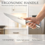 Astercook Knife Set, Kitchen Knives Set with Block and Sharpener Full Tang 15 Pcs Premium Stainless Steel Knives, Dishwasher Safe Knife Set with Anti-slip Ergonomic Handle, Black, Mothers Day Gifts