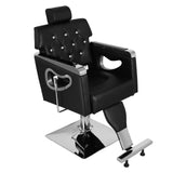 Winado Heavy Duty Reclining Barber Chair, Styling Salon Chair with Headrest and Footrest, 360° Swivel, Height Adjustable, Fit Hair Stylist Women Men, Black