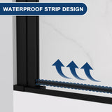 Botwinkle Pivot Shower Door 32-33.2" W x 72" H, Frameless Pivot Shower Door, 1/4"(6mm) SGCC Tempered Glass Shower Door, Matte Black Finish, 304 Stainless Steel Hardware