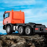 Ailejia RC Semi Truck Toy & RC Excavator Toy Set, Flattrailer Heavy Duty Trailer Tractor Truck 2.4Ghz Remote Control Construction Toys Vehicles with Lights, Birthday Gifts Ideas for Boys
