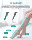 Nekteck Leg Compression Massager for Circulation and Relaxation, FSA Eligible Foot and Calf Massage Machine 2 Modes 3 Intensities with Hand-held Controller for Pain Relief, HSA Adjustable Leg Wraps