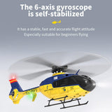 RC Helicopter Model, EC-135 1/36 2.4G 6CH Direct Drive RC 3D/6G Helicopter Model with 2507 Brushless Motor and 6-Axis Gyroscope (RTF Version)