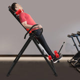 ChronosGear 330.7lbs Load Capacity Inversion Table, Adjustable Ab Trainer Machine with 4 Inverted Gear, Strength Training Inversion Equipment for All Ages from 4.27-6.07ft in Height (Black+Red)