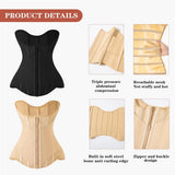 Waist Cincher for Women Shapewear Workout Girdle Tummy Control Shaper Slimming Waist Trainer Corset with Zipper (Black, X-Small)